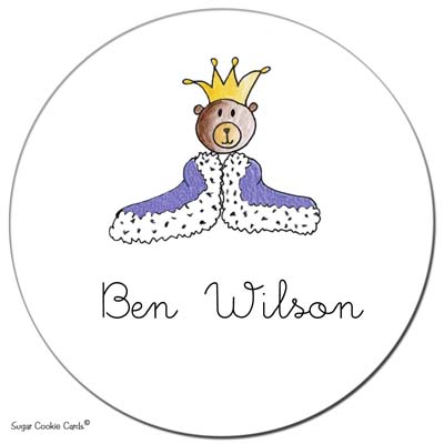Sugar Cookie Gift Stickers - Teddy Bear King Sugar Cookie Gift Stickers - Teddy Bear King